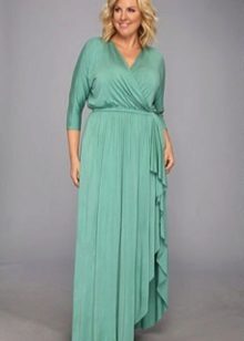 Full Mint Wrap Evening Dress