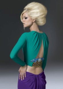 Purple dress with emerald green