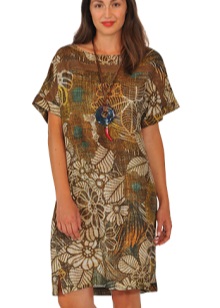 Pełna suknia wieczorowa z nadrukiem Eleny Miro