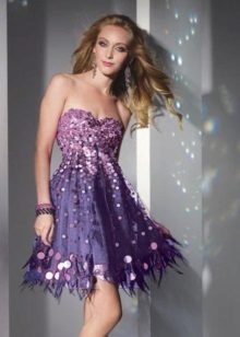 Evening lilac dress with sequins