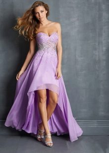 Lilac evening dress short front long back
