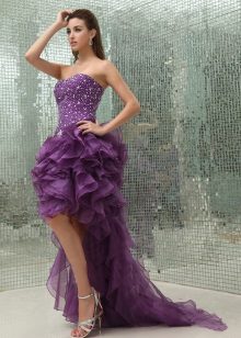 Lilac evening dress short front long back hi low