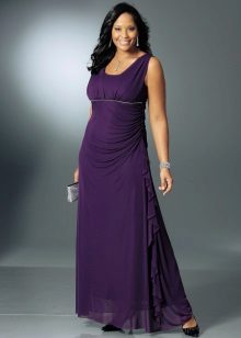 Straight cut evening gown for full