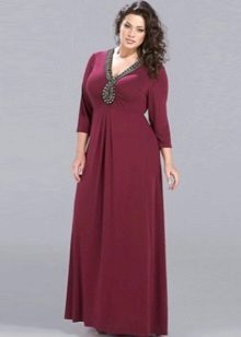 Full Burgundy Evening Dress