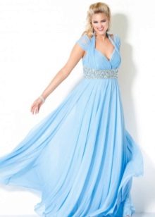 Blue evening dress for overweight