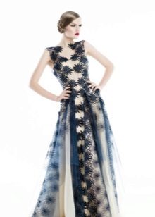 Simple cut guipure evening dress