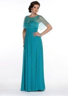 Evening dress for mom at the wedding of her son turquoise