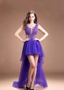 Lilac evening dress short front long back