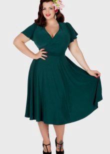 Green evening dress for overweight