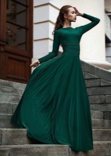 Evening dress green closed