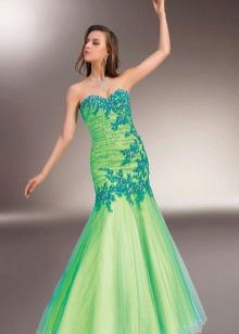 Green beautiful evening dress