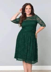 Dark green dress for overweight