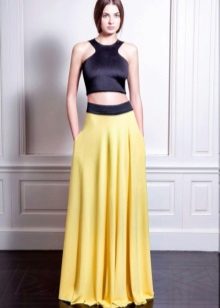 Yellow skirt evening outfit