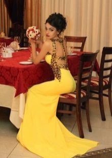 Yellow evening dress