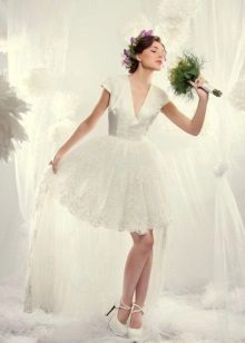 Satin wedding short of satin and chiffon