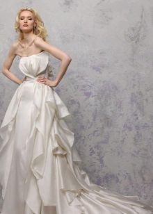  satin wedding dress with frill
