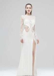 Evening Closed White Cut-Out Dress