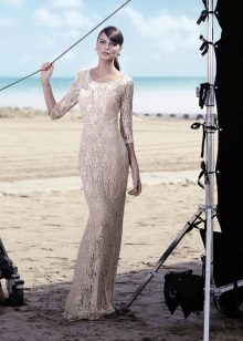 Creamy evening dress