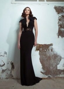Black elegant floor-length evening gown
