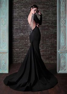 Black Backless Evening Dress