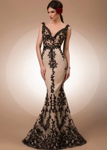 Lace dress black evening