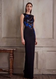 Black evening dress with blue