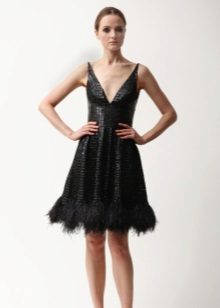 Black dress in linen style