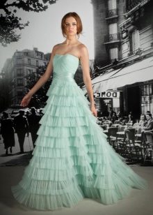 Mint color wedding dress