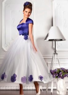 Wedding dress white with blue
