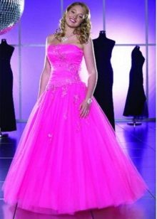 Wedding dress bright crimson