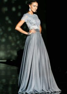 Metallic Floor Length Wedding Dress