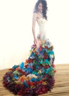 Color mermaid wedding dress