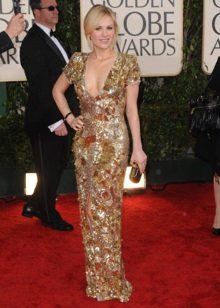 Alexander Mcqueen Gold Evening Dress