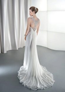 Straight wedding dress with a train