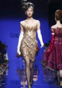 Color sheath evening dress