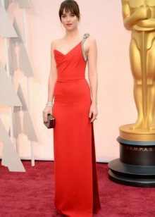 Red one-piece evening dress