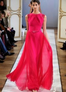 Pleated skirt evening dress