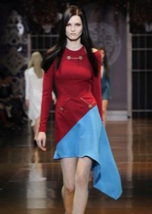 Burgundy dress with blue evening