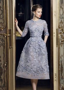 Midi Lace Evening Dress