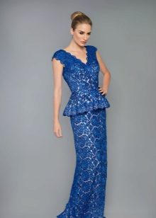 Peplum Lace Evening Dress