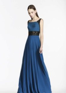 Blue and black evening dress