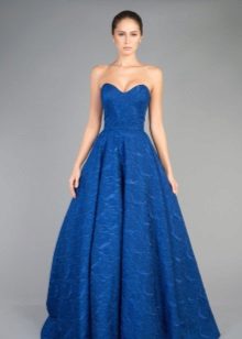 Puffy blue evening dress
