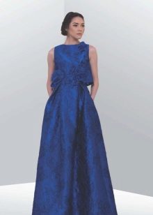 Blue Closed Evening Dress