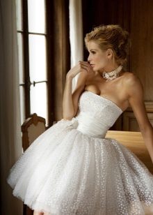 short puffy wedding dress with corset