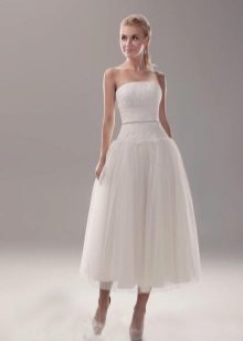 Low Waist Midi Wedding Dress