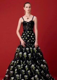 Transparent corset evening dress