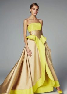 Evening dress with a full skirt and a corset