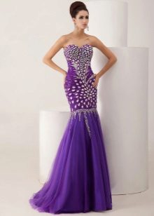 Purple Mermaid Evening Dress
