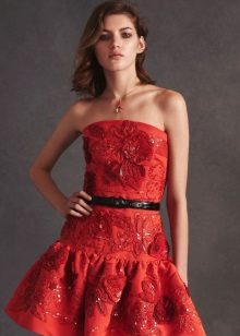 Flowers evening dress with corset