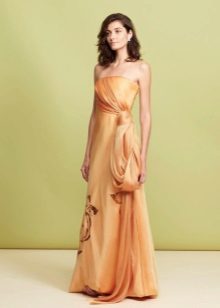 Evening dress with orange corset